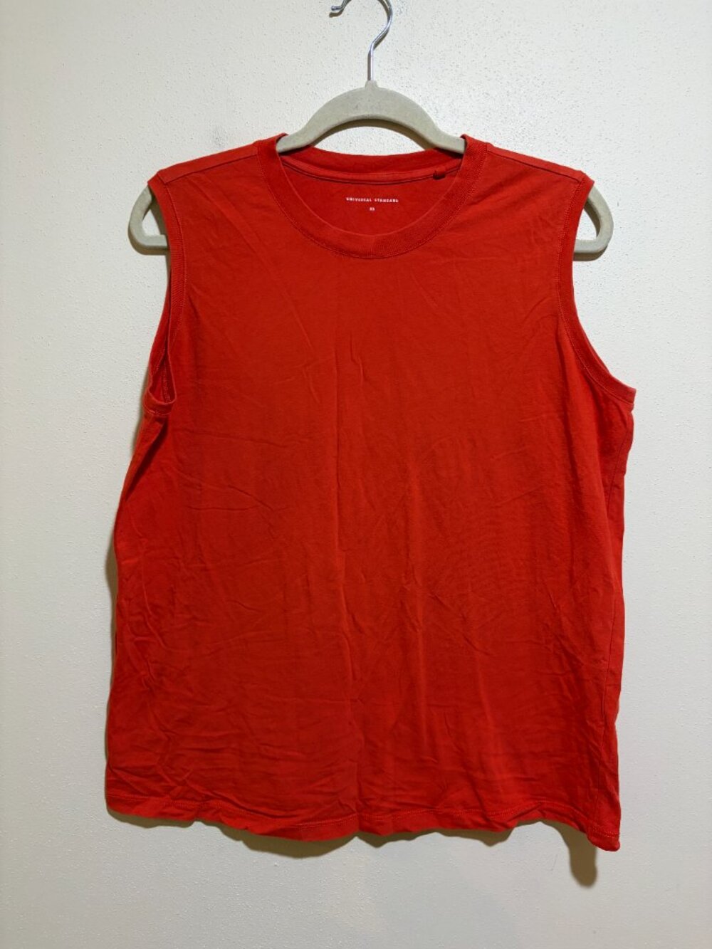Universal Standard XS Orange Crew Neck Sleeveless Tank Top